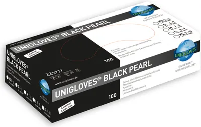 Obrázok produktu pre Unigloves BLACK PEARL nitrilové rukavice 7-8 Medium 100 ks/box