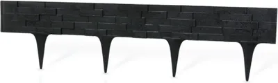 Produktbild von Gartenpalisade, Stein Optik, Beeteinfassung, Stone Palisade, Schwarz 4m
