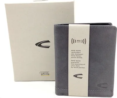 Produktbild von camel active Herrenbörse Brieftasche Ledergeldbörse hochformat grau charcoal nimbus