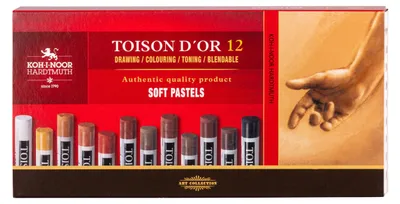 Produktbild von runde weiche Softpastellkreide - Brauntöne - 12er Pack