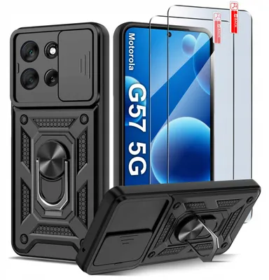 Zdjęcie produktu dla Etui Pancerne SLIDE do Motorola Moto G57 | G57 Power WZMACNIANE + 2x Szkło
