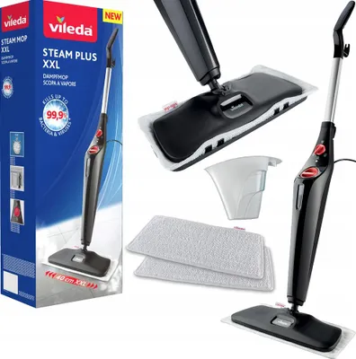 Produktbild von Vileda Dampfmopp Steam Plus Xxl 40 Cm, 99,9% Desinfektion, Rotierender Kopf
