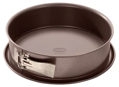 Produktbild von Dr. Oetker Springform Ø 28 cm, Backform der Serie Back-Edition mit Emaille-Servierboden, runde Kuchenform aus Stahl mit Antihaftbeschichtung (Farbe: braun)