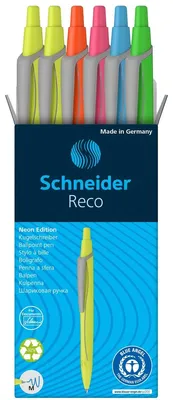 Produktbild von Schneider Schreibgeräte Kugelschreiber Reco farbsortiert Schreibfarbe blau 6 St