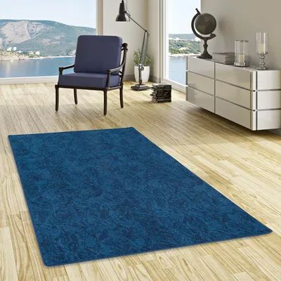 Produktbild von Konturenschnitt Hochflor Langflor Teppich Frieda Blau, Größe:400x500 cm