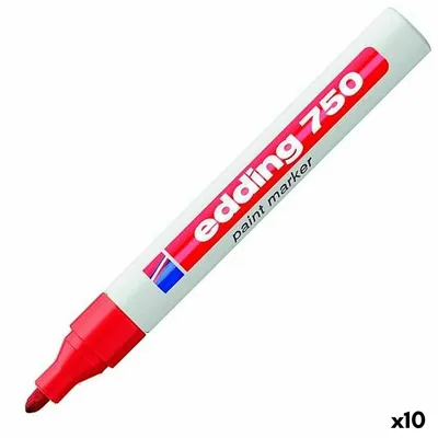 Zdjęcie produktu dla Edding 750, Czerwony, Biały, 2 mm, 4 mm, 10 szt.