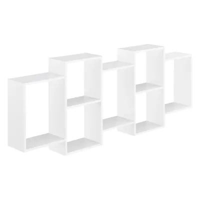 Productafbeelding van And OutdoorMatch Wandplank Timmy - Met 7 vakken - 161x18x65 cm - Mat wit - Stijlvol design