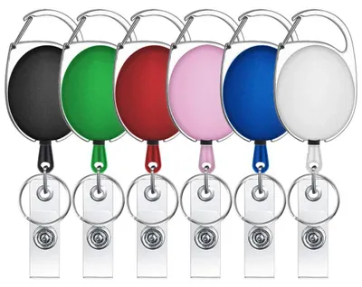 Produktbild von Einziehbarer Ausweishalter, 6-teilig, einziehbare Schlüsselanhänger, einziehbarer Ausweishalter, Schlüsselrolle, ausziehbares Lanyard für Kartenhalter, Ausweise, Kartenhalter, Schlüsselkarten