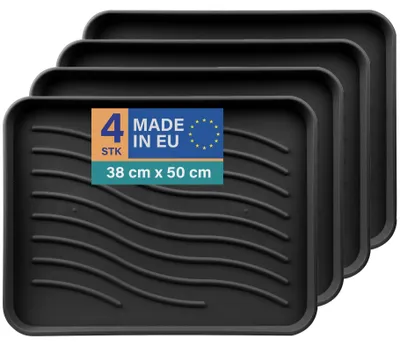 Image de Bac d'égouttage pour chaussures, lot multiple, noir, 50 x 38 cm, 4 pièces