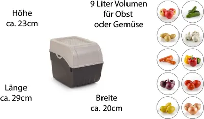 Immagine prodotto di Novaliv 2x grande 9L perla scatola di verdure scatola di immagazzinamento patate scatola di immagazzinamento frutta contenitore di immagazzinamento frutta vaso