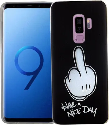 Produktbild von Handy Hülle für Samsung Galaxy S9+ Mittelfinger Smartphone Cover Bumper Schale Etuis