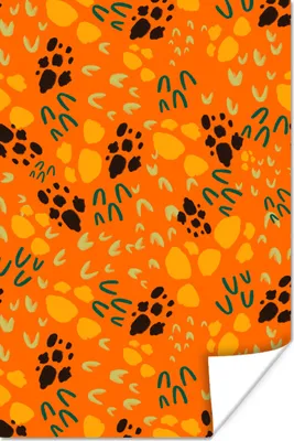 Produktbild von MuchoWow® Poster Orange - Sporen - Muster 20x30 cm - Papierdruck
