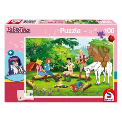 Produktbild von 100 Teile Schmidt Spiele Kinder Puzzle Bibi & Tina mit Turnbeutel 56264