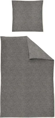 Produktbild von Irisette Flausch-Baumwolle Bettwäsche-Garnitur Loyd-8835 Größe 155x200+80x80 cm Farbe grau-12
