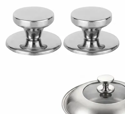 2 Pfannendeckel aus Edelstahl, universell, hitzebeständiger Griff