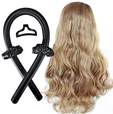 Produktbild von Haarlocken ohne Hitze – Hitzefreie Locken – Hitzeloses Lockenset – Lockenset – Schwarz – Lockenband – Locken über Nacht – CHPN