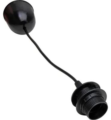 Produktbild von Hängefassung, schwarz, E27, ohne Nippelgewinde, Kunststoff, Schraubbefestigung