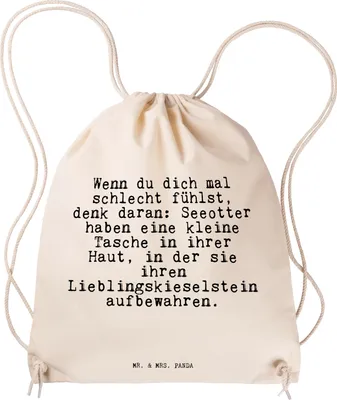 Produktbild von Mr. & Mrs. Panda Jutebeutel Wenn du dich mal... - Transparent - Geschenk, zugbeutel, Beutel, Liebeskummer, wander rucksack, Sprüche, Turnbeutel, Otter, Seeotter, Trauer