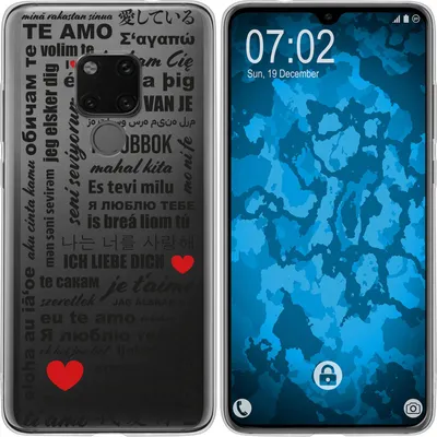 Produktbild von PhoneNatic Case kompatibel mit Huawei Mate 20 Silikon-Hülle in Love Wörter M4