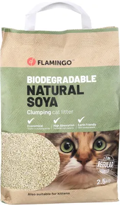 Produktbild von Flamingo Klumpstreu Soja 2,5kg feine Körnung biologisch abbaubar staubarm