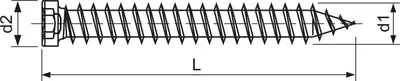 Produktbild von SPAX 1031010751505, Schraube, Zink, Holz, Zylindrischer Kopf, Torx, Blau