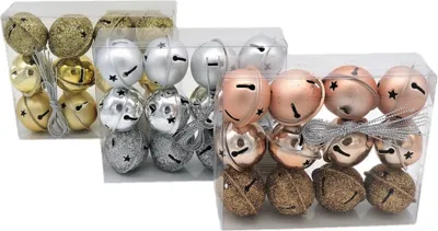 Produktbild von 36 Weihnachtsanhänger Glocke Silber Gold Rosé Ø 4cm  Weihnachten
