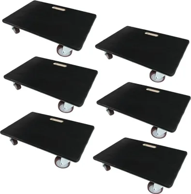 Produktbild von Mega Deal 6x Profi Transportroller HERCULES | BxT 40x60 cm | Traglast 500 kg | 4 Gummirollen & Griff | Sperrholzplatte mit Gummibelag | Rollbrett für Möbel Umzug Werkstatt Möbelroller