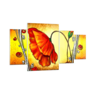 Produktbild von Bilder auf glas - Blume linien markierungen - 160x90cm - Glasbilder - Wandbilder - Kunstdruck - zum Aufhängen bereit - Wanddekoration aus Glas - Glas Bilder - Wandbild auf Glas - GDL160x90-0815