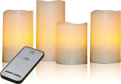 Obrázek produktu pro X4-LIFE LED svíčky z pravého vosku sada 4 ks včetně dálkového ovládání a baterií - Svíčky/Dekorace/Adventní/LED svíčky/Svíčky na osvětlení/Voskové svíčky