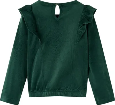 Produktbild von vidaXL Kinderbluse mit Rüschen Dunkelgrün 104