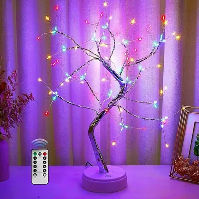 Produktbild von 108 LEDs, Sakura-Bonsai-Baum-Licht, künstlicher Feenbaum, USB-batteriebetrieben, Touch-Schalter, buntes Licht, Baumlicht,Dekorative Lichter