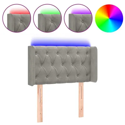 Produktbild von vidaXL LED Kopfteil Hellgrau 83x16x78/88 cm Samt