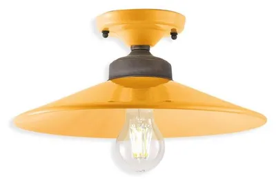Produktbild von Deckenleuchte Vintage Farben Eisen und Keramik Gelb 1 Licht E27