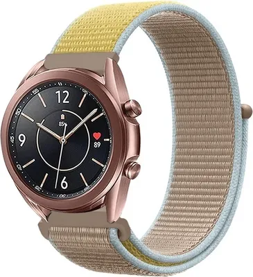 Produktbild von Strap-it Samsung Galaxy Watch 3 41mm Nylon Armband (Kamel)