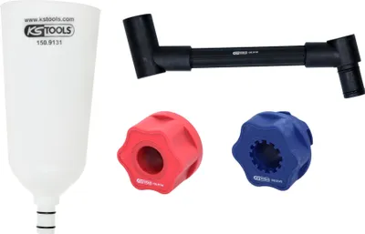 Obrázek produktu pro KS TOOLS Sada plnicího trychtýře oleje s otočným úhlovým ramenem pro VAG, 4 ks ( 150.9155 )