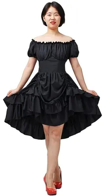 Produktbild von Solidchoice – Gothic-Steampunk-Kleid mit Rüschen, ideal für festliche Anlässe