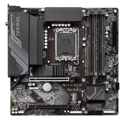 Obrázok produktu pre Základná doska GIGABYTE B760M Gaming X AX - Podporuje procesory Intel Core 14. generácie, 8+1+1 fázový VRM, až 7600 MHz DDR5, 2xPCIe 4.0 M.2, Wi-Fi 6E, 2,5GbE LAN, USB 3.2 Gen 2