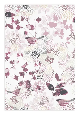 Produktbild von Wallario Wandbild Blühende Vögel, Größe: 61 x 91,5 cm, Poster mit rahmenlosen Bildhalter