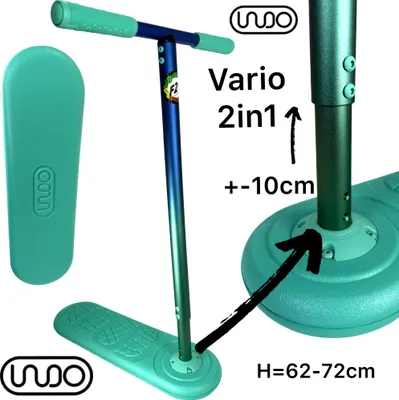 Produktbild von Indo Kickstarter Trampolin Stunt-Scooter Trick Trainer 570-670 H=62-72cm Neon