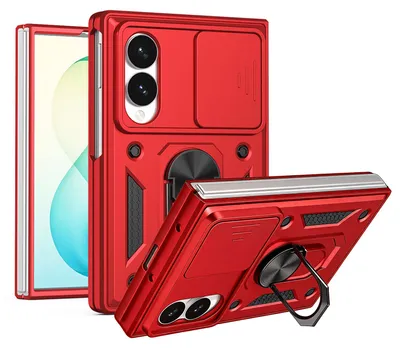 Produktbild von Outdoor Panzer Hülle mit Kameraschutz Ringhalter für Samsung Galaxy Z Fold 8 Rot