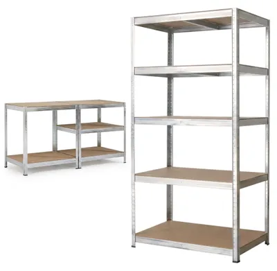 Zdjęcie produktu dla avenido AV 6820 regał metalowy magazynowy 2w1, 175 kg/półkę, 180x90x60 cm