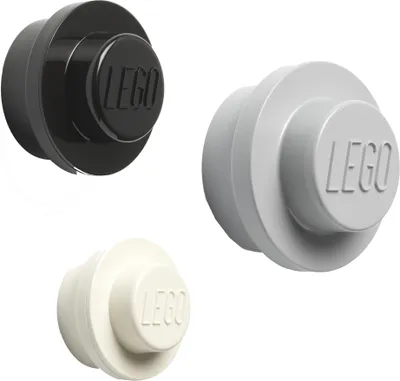 Produktbild von LEGO Garderobenhaken-Set WALL HANGER SET weiß/schwarz/grau