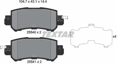 Produktbild von Textar Bremsbeläge hinten für Mazda CX-3 CX-5 1,5 - 2,2 + AWD D