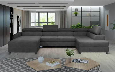 Produktbild von Josette Wohnlandschaft 370 x 190 cm Blau (Samt), Ausführung:Rechts