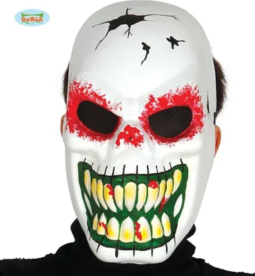 Produktbild von weiße Skelett Horror Maske für Erwachsene