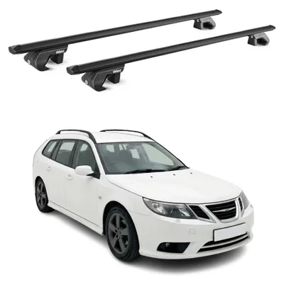 Image de Barres de toit transversales ABE pour Saab 9-3X 2009-2013 Aluminium Noir 2x, productTiles.product.images.aiGenerated