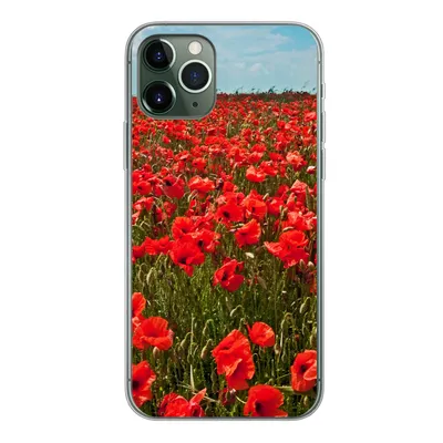 Produktbild von MuchoWow® Handyhülle Schutzhülle Hülle für iPhone 11 Pro Eine Wiese voller Mohnblumen Silikon Softcase Handy Hülle - Handy