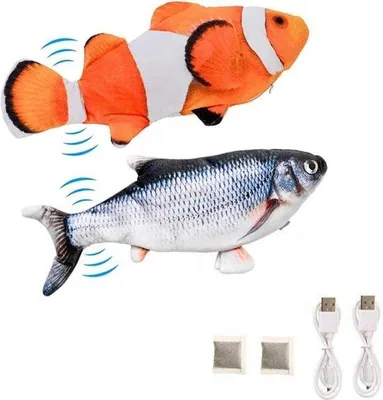 Immagine prodotto di Giocattolo elettrico per gatti con movimento a forma di pesce e erba gatta