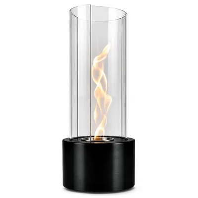 Produktbild von flammtal Bioethanol Tischkamin SWIRL - Schöner Flammenwirbel - Ruß & Rauchfrei - Dekorativer Glaszylinder - Lagerfeuer-Atmosphäre, Indoor & Outdoor
