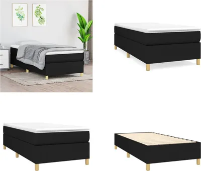 Immagine prodotto di vidaXL Letto a molle con materasso nero 90x200 cm in tessuto - Letto a molle - Boxspringbetten - Bett - Schlafzimmermöbel